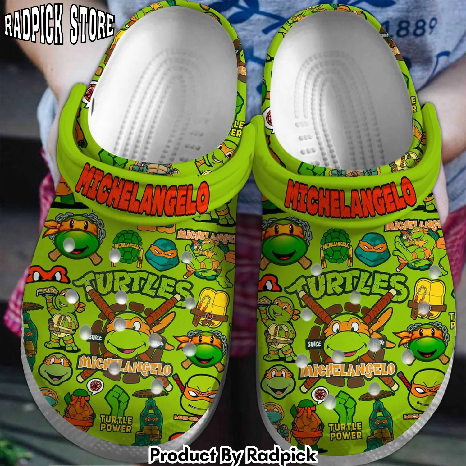 Radpick teenage mutant ninja turtles michelangelo cartoon clogs shoes for men women hz3 rp652837